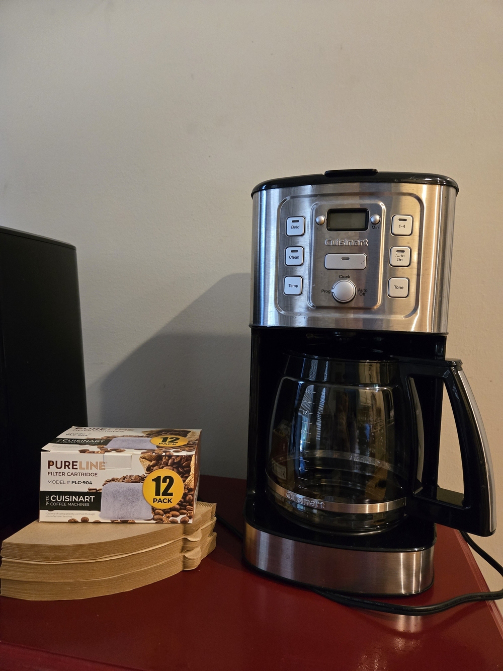 Cuisinart Stainless Steel and Black Drip Coffee Maker with Glass Carafe